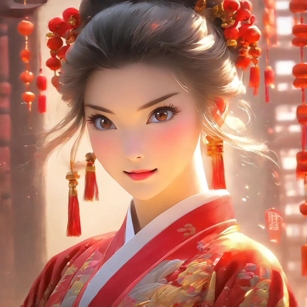 A beautiful young woman dressed in traditional Chinese dress, stylish living room, photo-realistic techniques, Muzi·. nipple process, 32k ULTRAHD, Sonyan, classical, Historical genre scenes, Serenity Face --AR 69:128 --s 750 --V 5.2