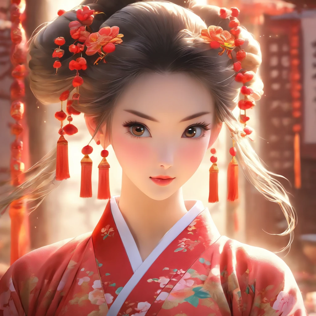 A beautiful young woman dressed in traditional Chinese dress, stylish living room, photo-realistic techniques, Muzi·. nipple process, 32k ULTRAHD, Sonyan, classical, Historical genre scenes, Serenity Face --AR 69:128 --s 750 --V 5.2