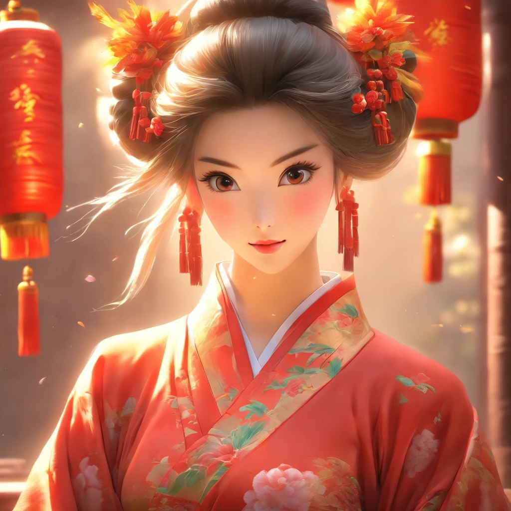 A beautiful young woman dressed in traditional Chinese dress, stylish living room, photo-realistic techniques, Muzi·. nipple process, 32k ULTRAHD, Sonyan, classical, Historical genre scenes, Serenity Face --AR 69:128 --s 750 --V 5.2