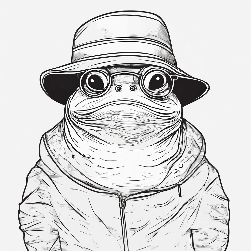 froggy, fatness、eye glasses、Bucket Hat、Men's、Chic、It features a simple、Knotwoman、Male child