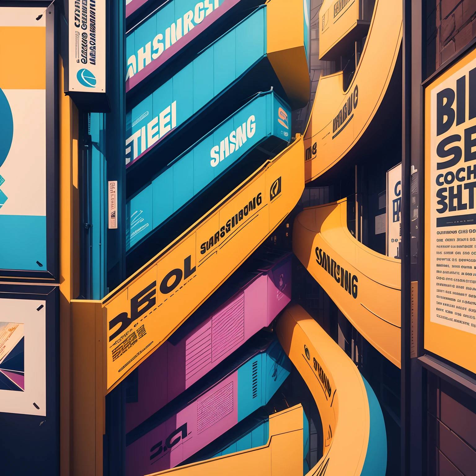 A pair of graphic creative advertising posters,choir,Samsung heap combined,Illustration style,Bright colors