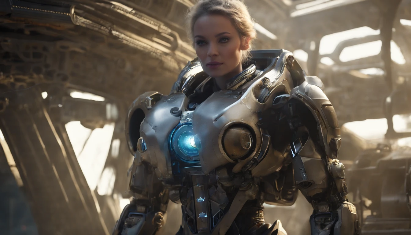 (full body photo:2), (one/woman/mechanic:1.8), (extremely large breasts:1.8), (all mechanical body:2), (with bionic armor:1.5), white with black gears, (she is inside a spaceship near the window seeing outer space:1.5), (she has very short purple straight hair:1.2), (blue eyes:1.2), (moaning:1.5), (blush:1.5), (is doing sensual poses standing up for the viewer:1.5), anime style, Anime, 16k, high quality, textured skin, UHD, award-winning