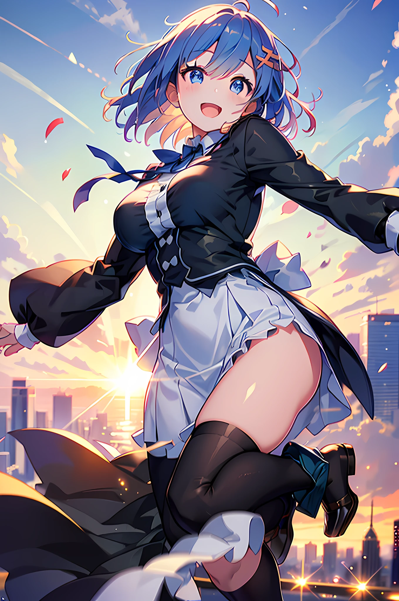 cute,hot,smile:1.1,blushed,school dress,perfect eyes,expressive eyes,dynamic pose,city background,cityscape,simple background,beautiful pose,full body),(best quality,8k,masterpiece:1.2),ultra-detailed,(realistic,photorealistic,photo-realistic:1.37),vibrant colors,soft sunlight,sharp focus,crisp details,lively atmosphere,joyful expression,energetic,playful,sunlit hair,motion blur,magical lighting,glowing city lights