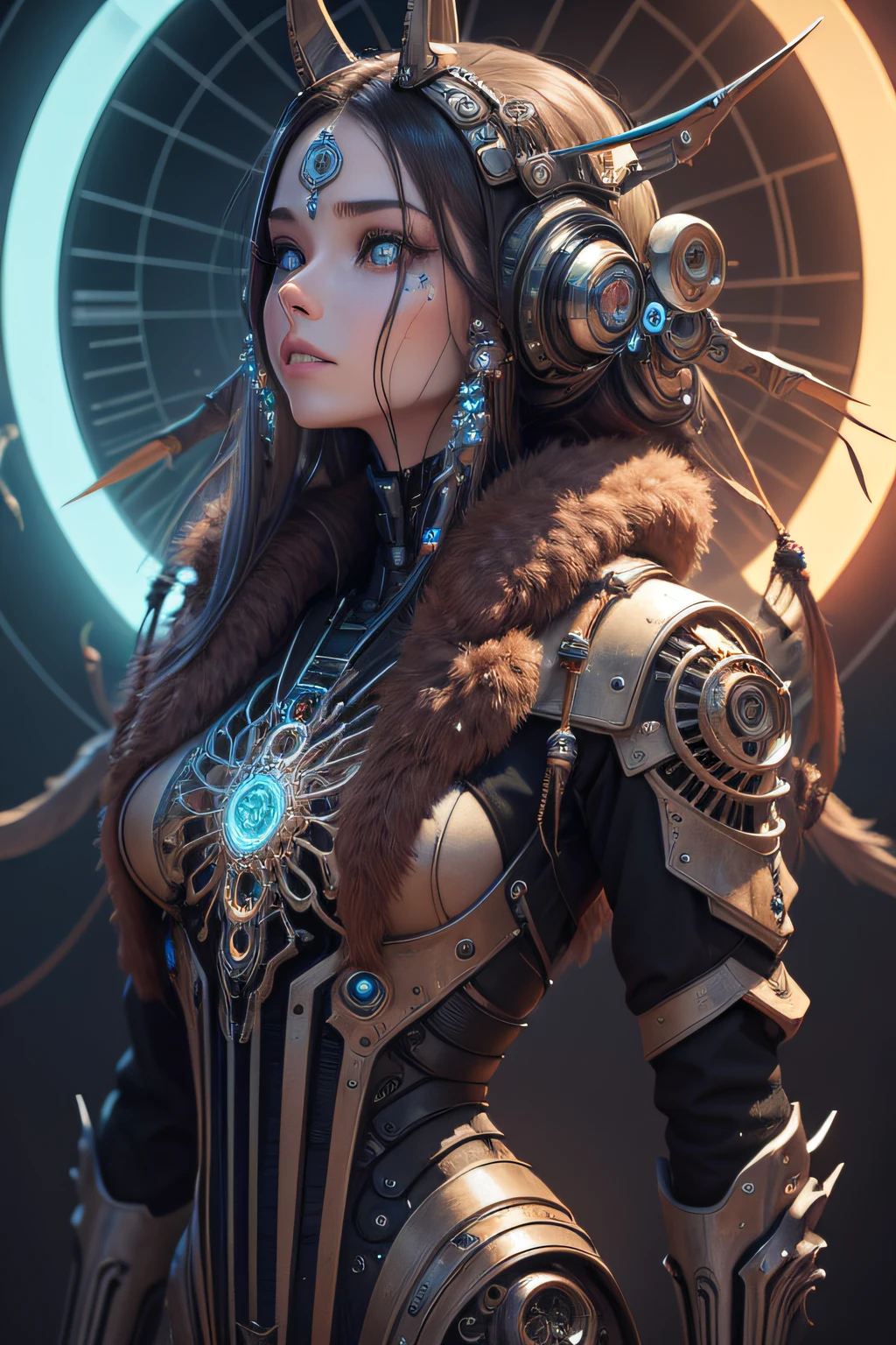 A futuristic biomechanical alien dreamcatcher with lots of details and texture
