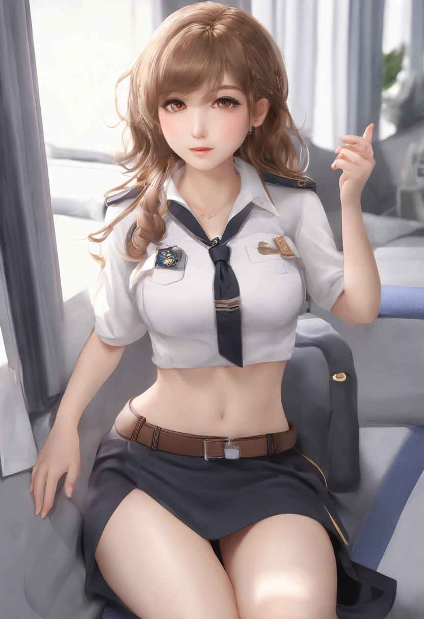 (((((li)))))、(((Skin exposed from disheveled uniform)))、((((being forced to perform sexual services))))、((((sitting and spreading her legs))))、Nipples protruding from the bra、panties on、((((feel shy))))、((a blond))、beautiful  Girl、Large beautiful breasts、cleavage of the breast、A slender、オマンコ、(((((Seduction while being shy)))))、(((s Office)))