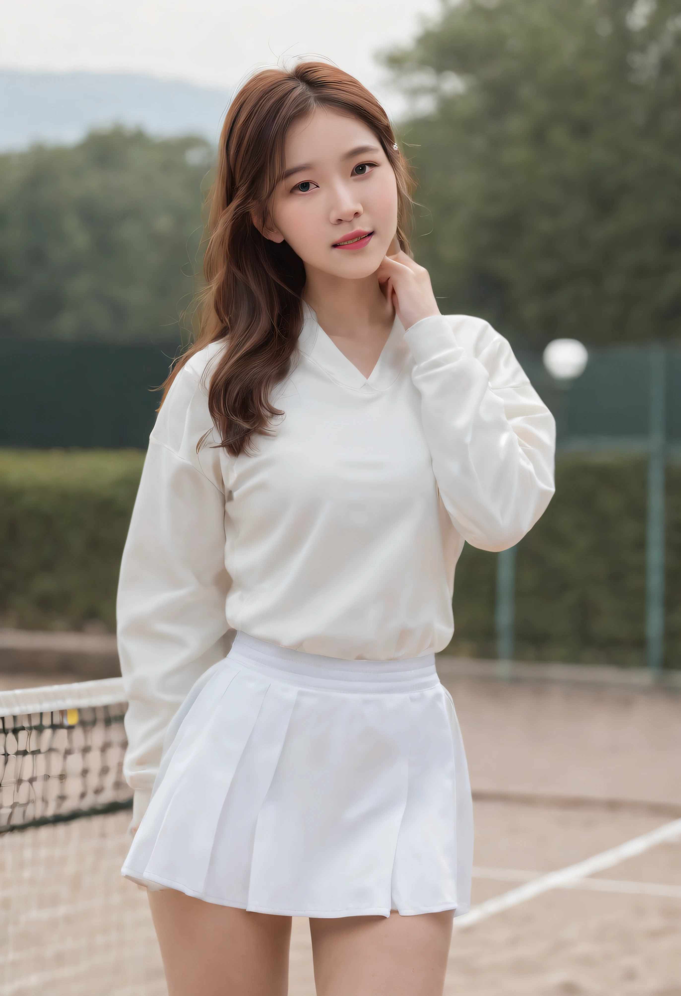 masterpiece, 1girl in, 独奏, Luminous Eyes, White sneakers, Tennis Wear, White mini skirt, white panties, white knee-socks, masterpiece, top-quality, realisitic, ultra-detailliert, blue-sky, tennis coat, (extremely delicate and beautiful work), ((masuter piece)), (Best Quality), glamor body, One lady, 20yr old, (Wearing a tennis uniform:1.5), (Taut), (Sexually aroused face:1.4), ( Shoulder cut hair,(Fair skin:1.2), Bright lighting, Natural lighting, Realistic lighting, Lovely lips、delicated face、(realisitic、Photo_Realistic:1.4)、((top-quality、masterpiece:1.3))、20yr old、((Brown hair))、((a shower、White turbid water))、((the pose))、((Functional))、((soaked breasts))、(((soaked body)))、(((Drenched pubic hair)))、Smile full of happiness、Poses that fascinate a man、seducing smile、Upper body naked、((()))、(((SEX)))、(((Expression in a state of excitement)))、(((Lacking)))、short-hair、toppless、(((())))