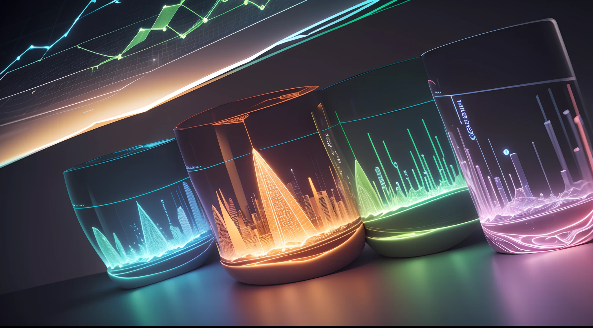 Engaging 3D visualization featuring stunning graphs、Sparkling