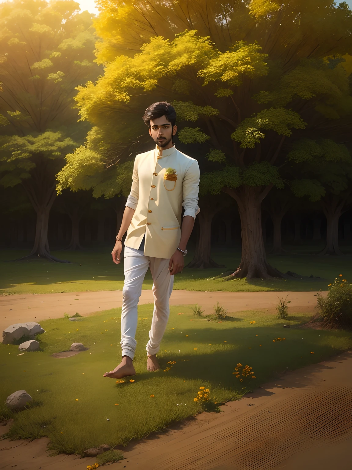 A sanatani handsome boy background akhand Bharat