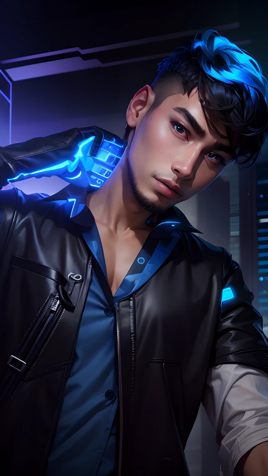 CYBER CITY BACKGROUND DON'T CHANGE HAIRSTYLE HANDSOME BOY DONT CHANGE CLOTHES