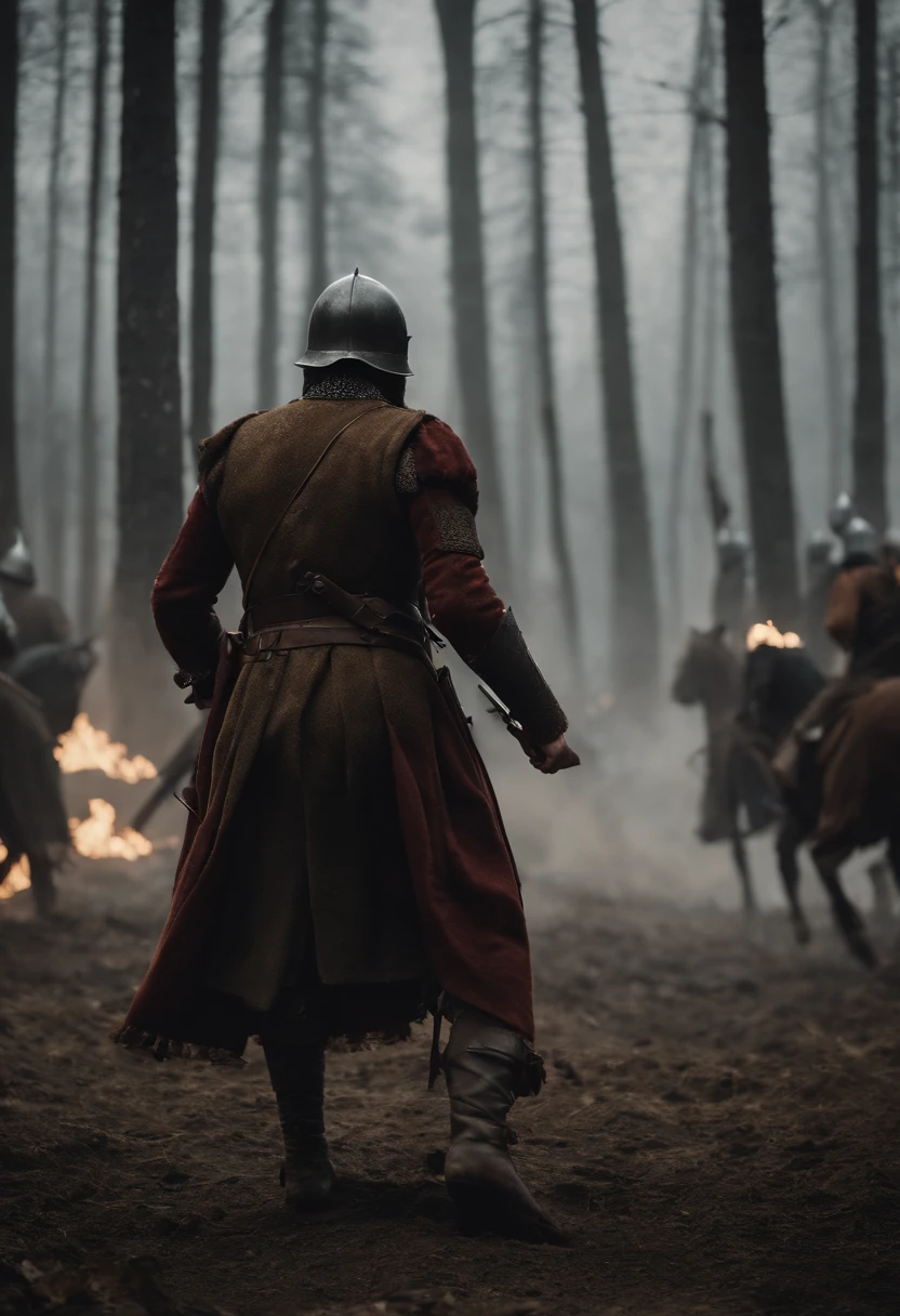 Ancient Chinese soldiers fought ancient Roman soldiers，In the forest