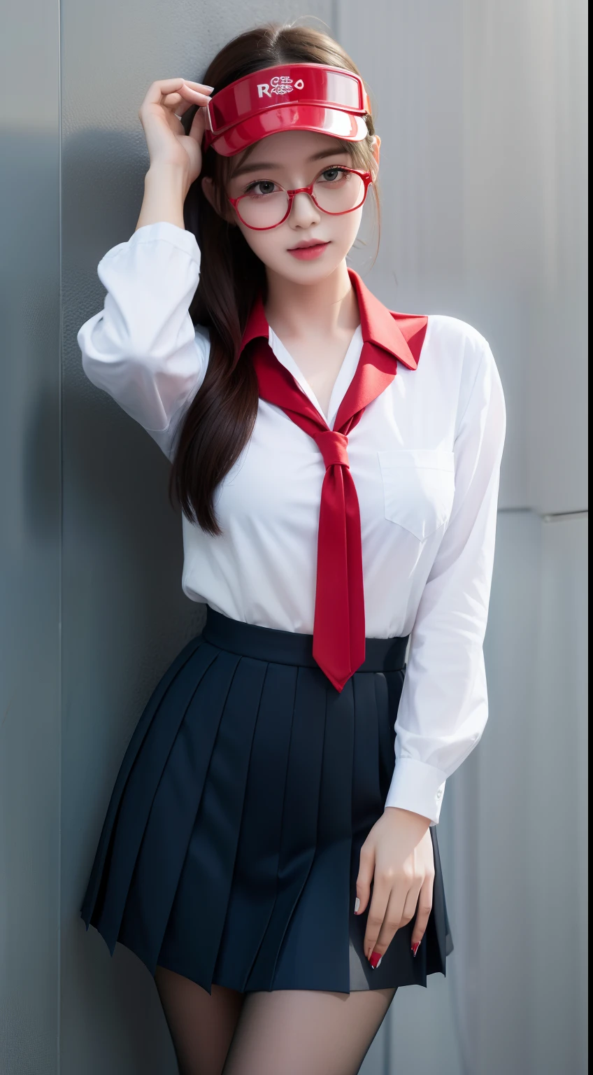 女の子 1 人、Mix 4、Big under collared button shirt:2.0、s lips、Opening Mouth、realisitic、a picture_\(Curly\)、独奏、(​masterpiece)、(Photorealsitic:1.3)、ultra-detailliert、(high detal)The skin:1.2)、(top-quality:1.0)、(超A high resolution:1.0)、(Orchan-6500:0.3)、Wavy detailed hair、length hair、rays of sunshine、(Beautiful detailed makeup)、(sexual excitement、red blush、Rough breathing:1.0) )、(‎Classroom、chalk board)、thighs thighs thighs thighs、Absolute area、knee high socks