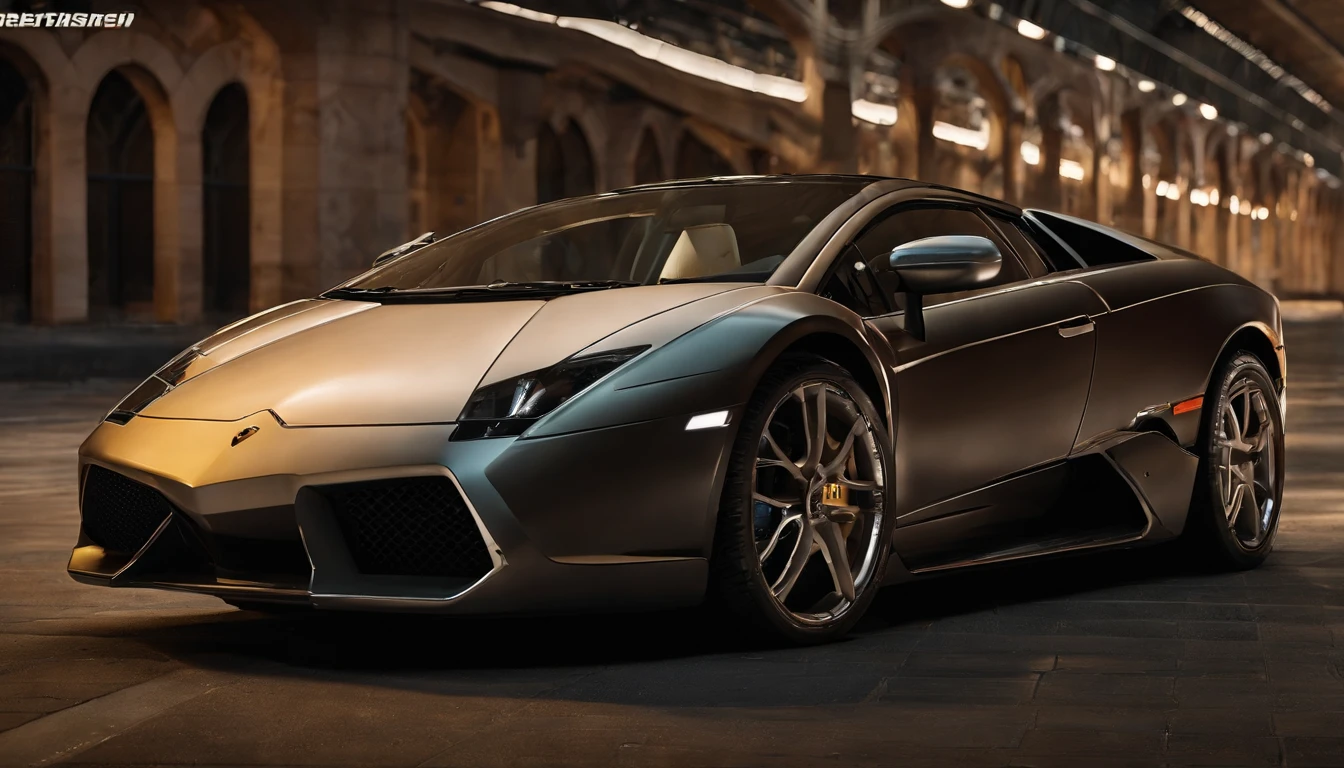 Site splash screen, for automobile detailing center, Lamborghini Murcielago lp640, The body is airbrushed in Japanese style, promotional photo, красивый кинематографический 8K реалистичный 3d