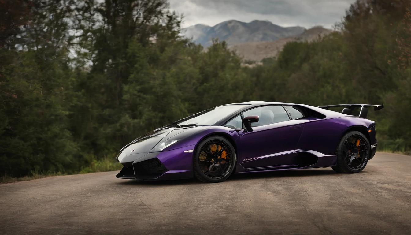 Site splash screen, for automobile detailing center, Lamborghini Murcielago lp640 on the body airbrushed in Japanese style, promotional photo, красивый кинематографический 8K реалистичный 3d