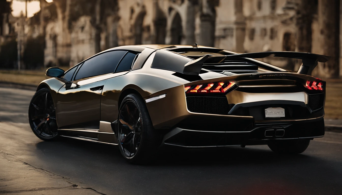 Site splash screen, for automobile detailing center, Lamborghini Murcielago lp640 on the body airbrushed in Japanese style, promotional photo, красивый кинематографический 8K реалистичный 3d