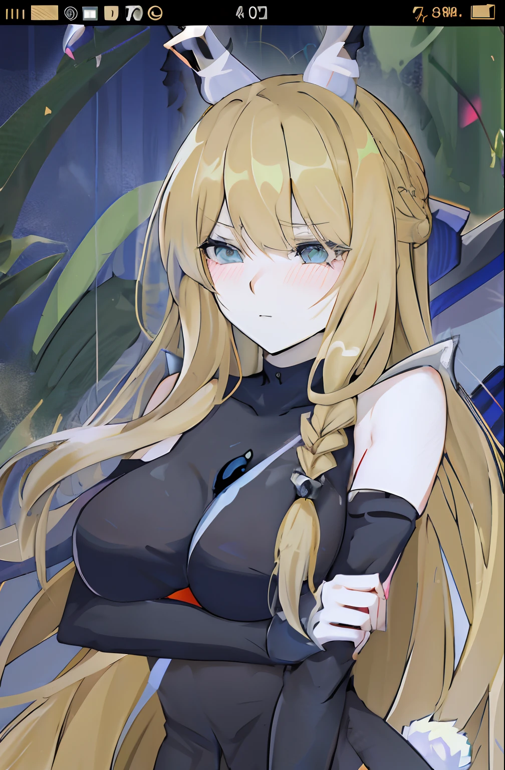 anime girl with long blonde hair and horns in black outfit, blonde anime girl with long hair, marisa kirisame, blonde - haired princess, portrait of a female anime hero, artoria pendragon, portrait knights of zodiac girl, anime goddess, marin kitagawa fanart, anime waifu, digital anime illustration, anime style like fate/stay night, anime girl with long hair