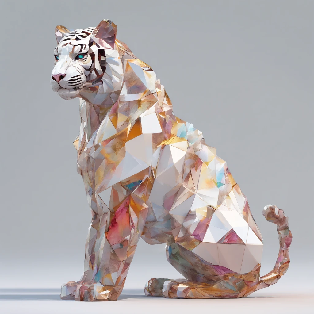 Perfect alignment, Cute little tiger in jacket，crystal vases，Rose flower, Wearing sunglasses, cheerfulness, Standing position, Abstract beauty, Centered, Looking at the camera, Facing the camera, nearing perfection, Dynamic, Highly detailed, smooth, Sharp focus, 8K, high definition resolution, illustration, Art by Carne Griffiths and Wadim Kashin, White background