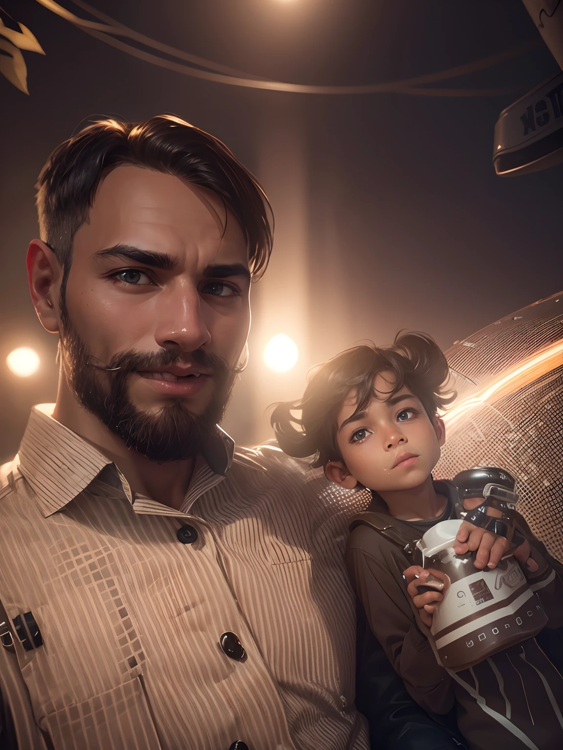 Boy with coffee futuristic background realistic face 8k ultra high quality hd