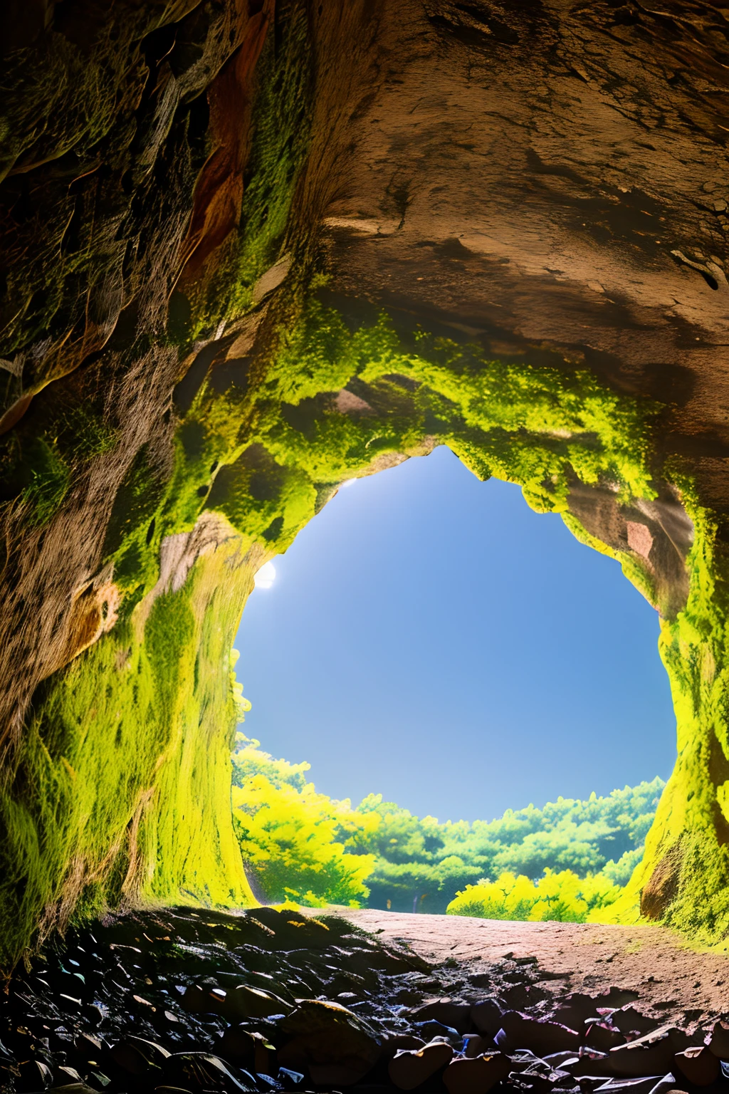 Inside the cave，