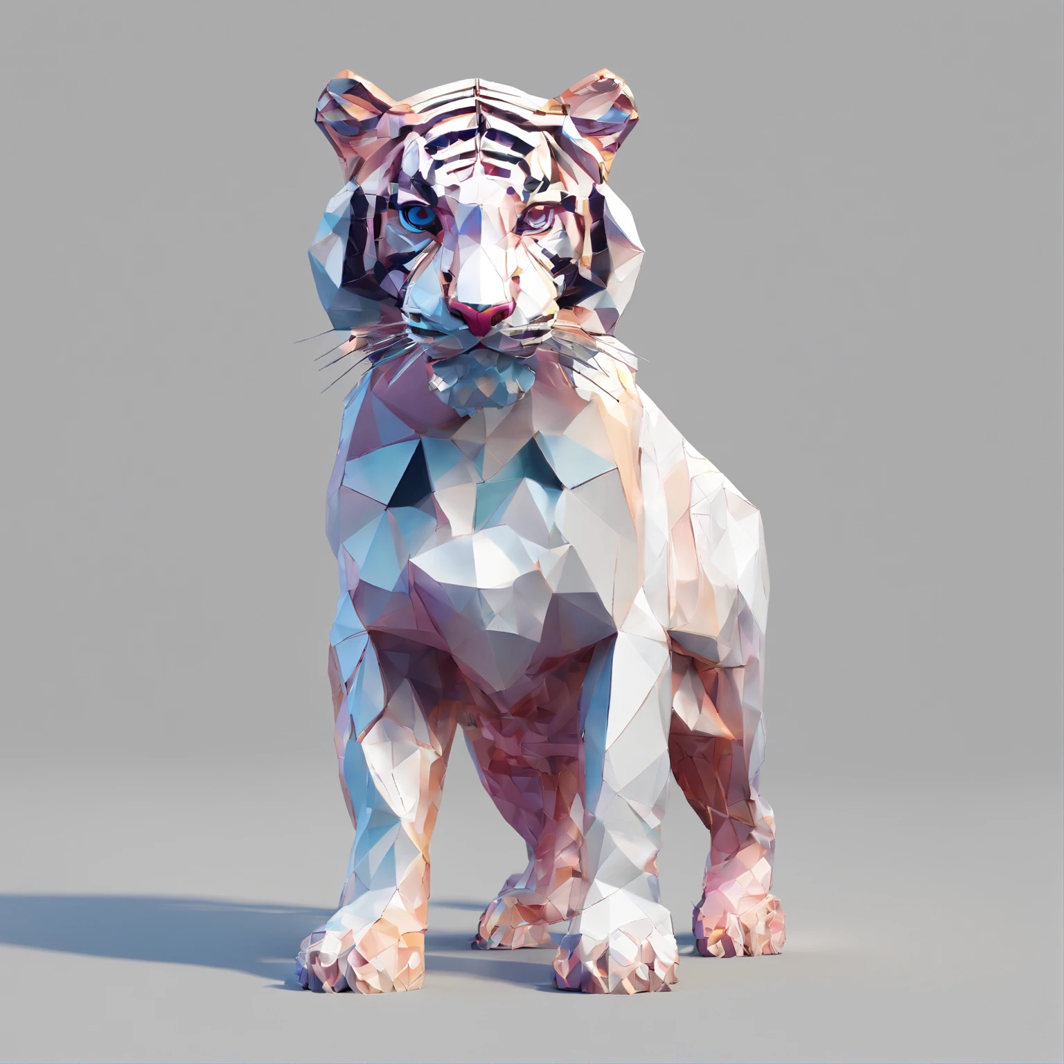 Perfect alignment, Cute little tiger in jacket,crystal vases,Rose flower, Wearing sunglasses, cheerfulness, Standing position, Abstract beauty, Centered, Looking at the camera, Facing the camera, nearing perfection, Dynamic, Highly detailed, smooth, Sharp focus, 8K, high definition resolution, illustration, Art by Carne Griffiths and Wadim Kashin, White background