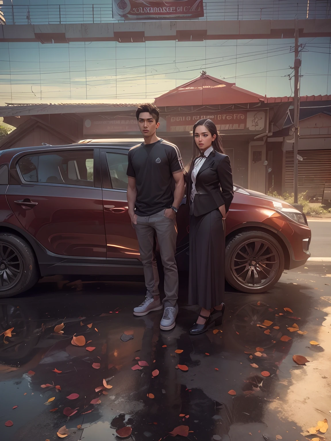 Handsome boy and girl ultra realistic,-v4