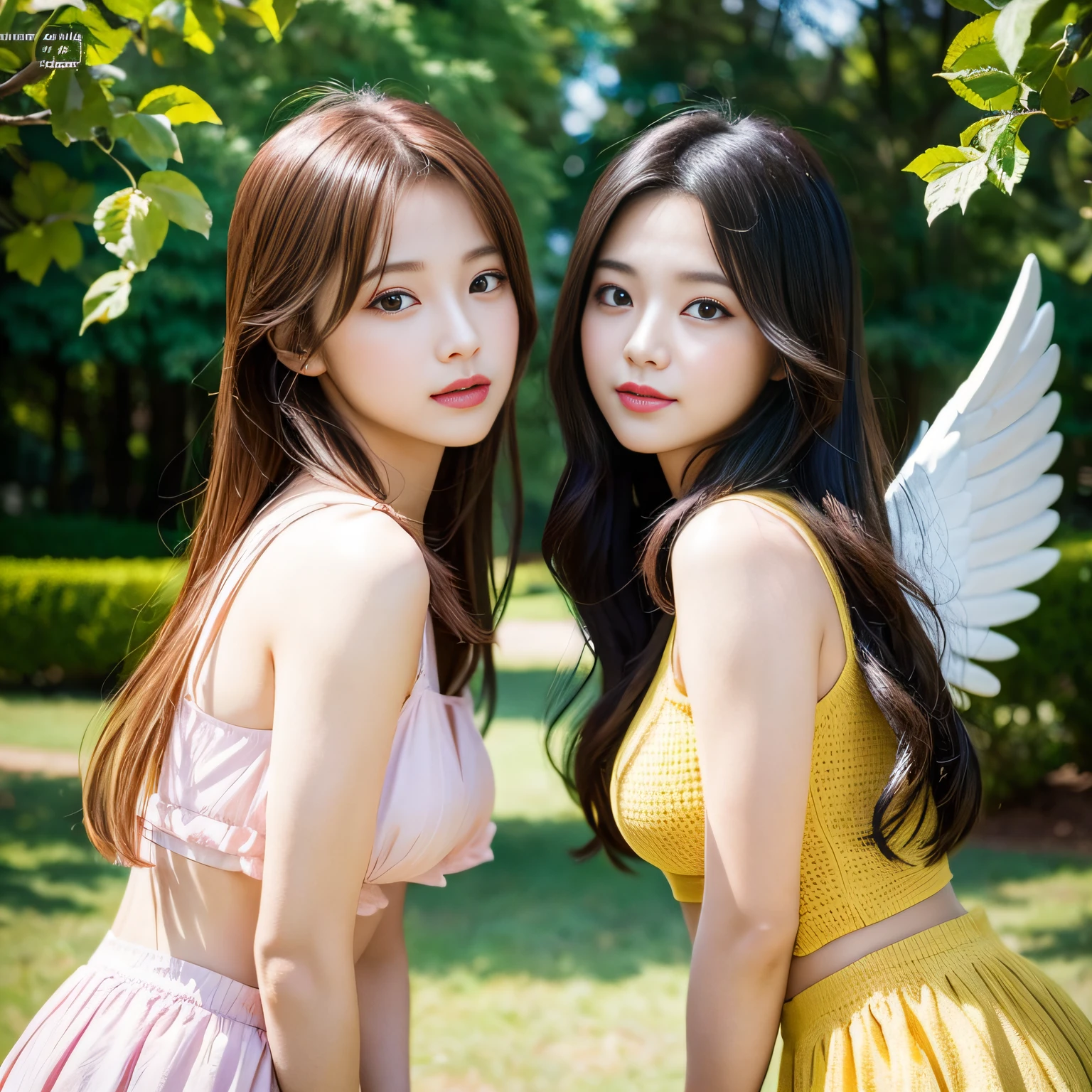 top-quality、masterpiece、超A high resolution、(Photorealsitic:1.4)、2girls、twinsies、Angel of Beauty