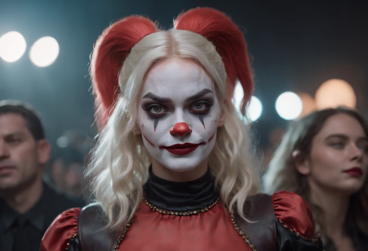 A close up of a woman with a clown makeup and red hair - SeaArt AI