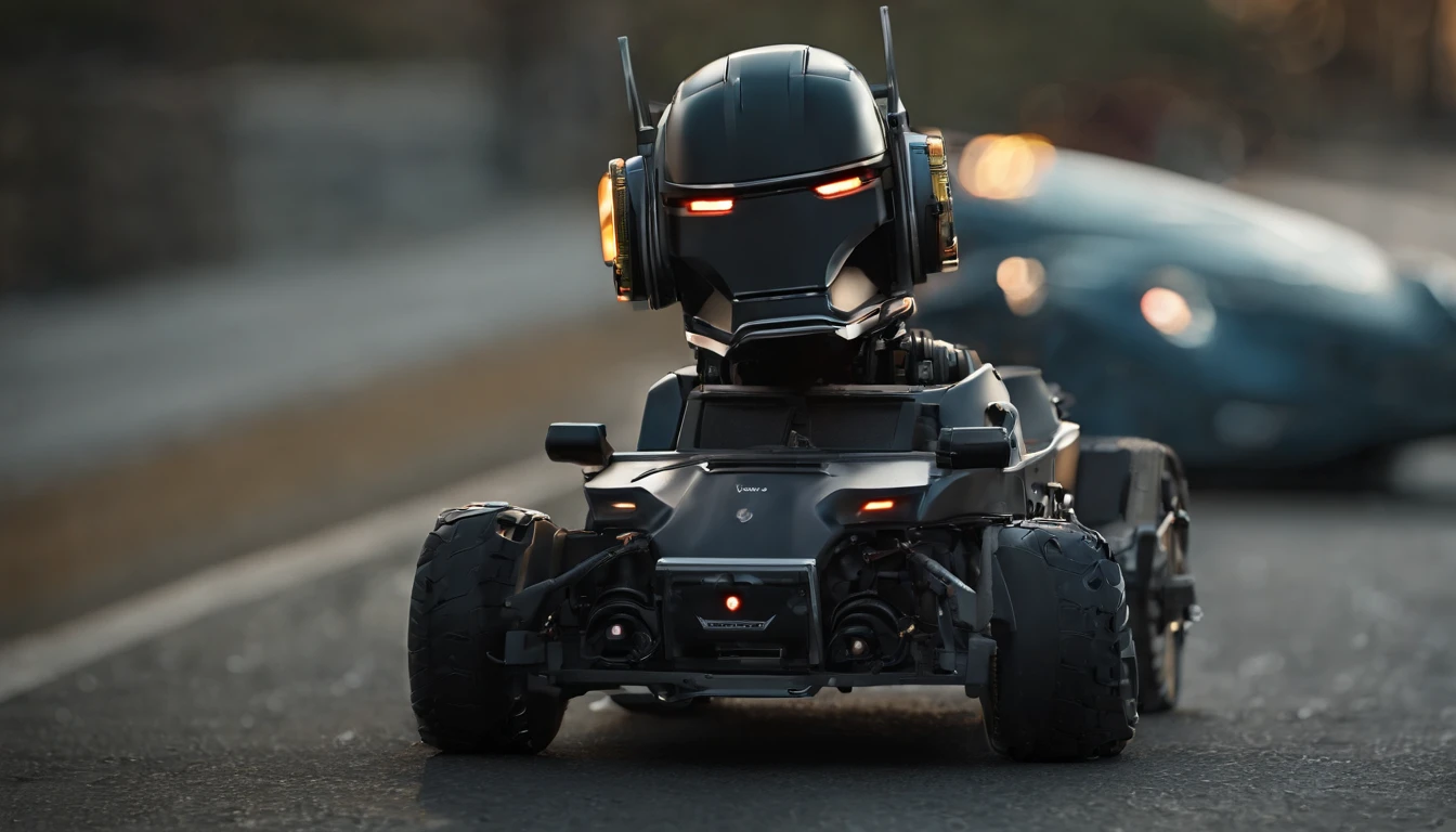 Chappie style babysitter ,a baby, Kid Robot,(masterpiece,extreme detailed,top quality) , Ruin ,very cute robot, (Movie lighting),(light and shadow effect),(unreal-engine),(Tyndall),(cinema4d),(Super futuristic fantasy style),(8k wallpaper),(tmasterpiece),(Photography Award),