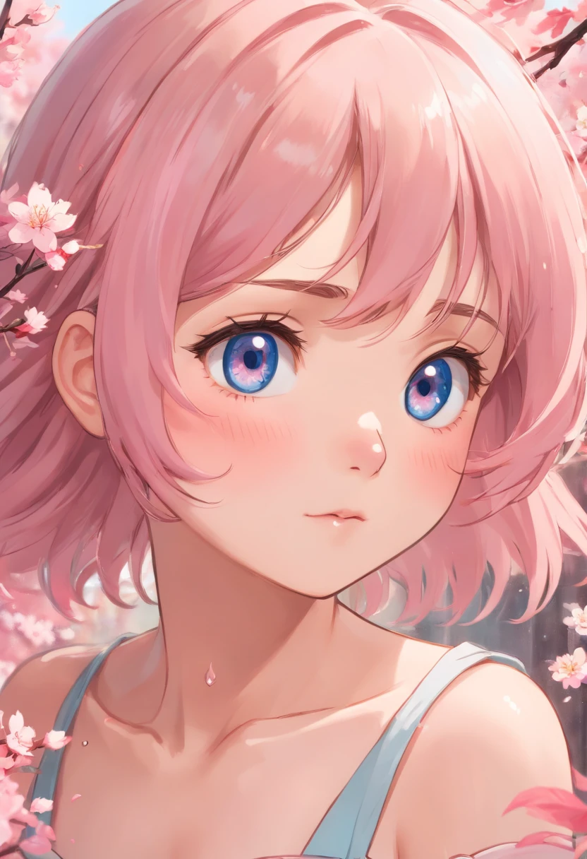 (From the side Side), Small breasts, Side Chest, (Flat chest), (Drooling), (Wet), (Expressionless), (Tears), Looking_at_peeping at the viewer, fashionable beautiful beautiful beautiful girl, Gentle and attractive Chinese beautiful girl, 10 years oldexy collarbone, charming oval face, Double eyelids, Smart Peach Blossom Eyes, Pink lips, Small nose, Bare shoulders, Focus on the face, Close-up of chest, hyper HD, Super detail, Fresh and impressive