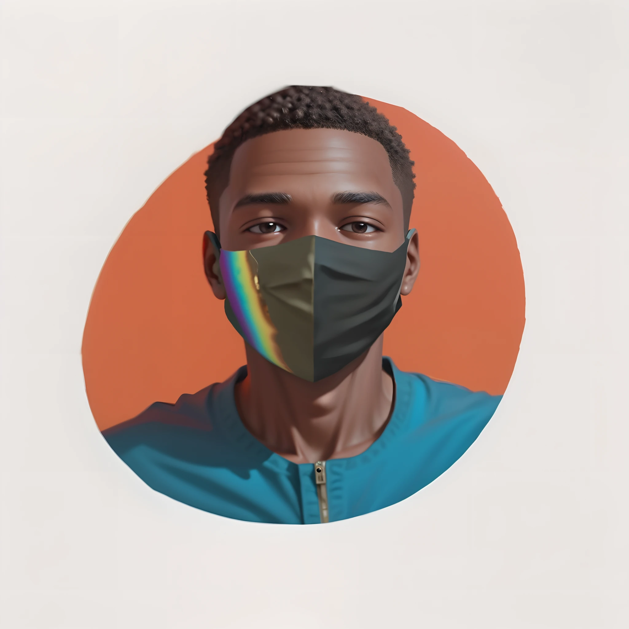 "fundo dourado, Nigerian boy wearing face masks, High-resolution 8K art, dourado, Cinematic lighting