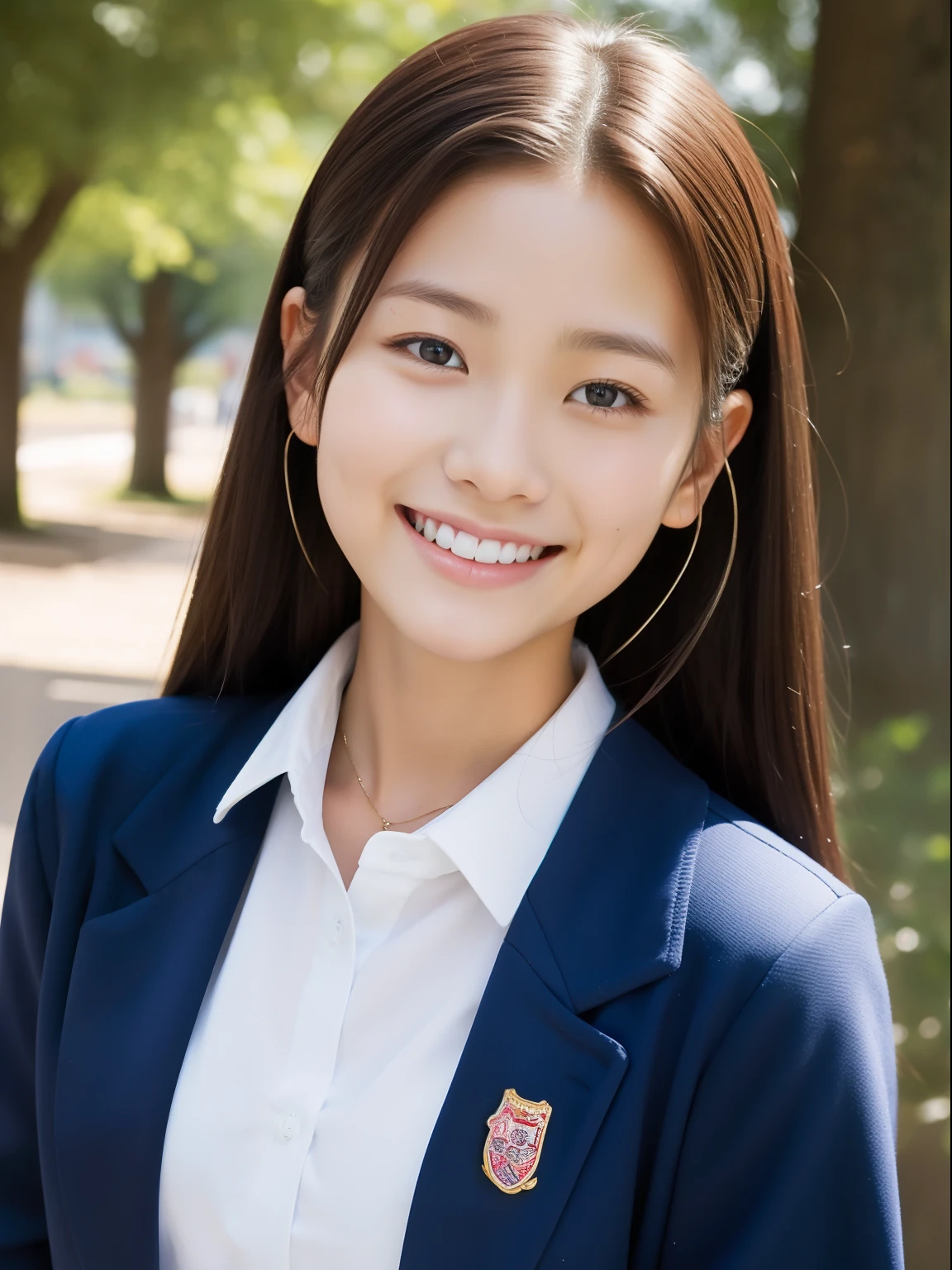 Beautuful Women、18year old 、body shot、School route、female students、A smile