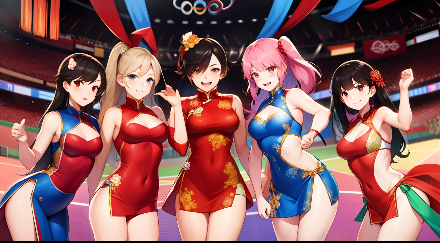 tv show,Olympic Games,Chinese red,victorious,cheer,I couldn't help but be overjoyed