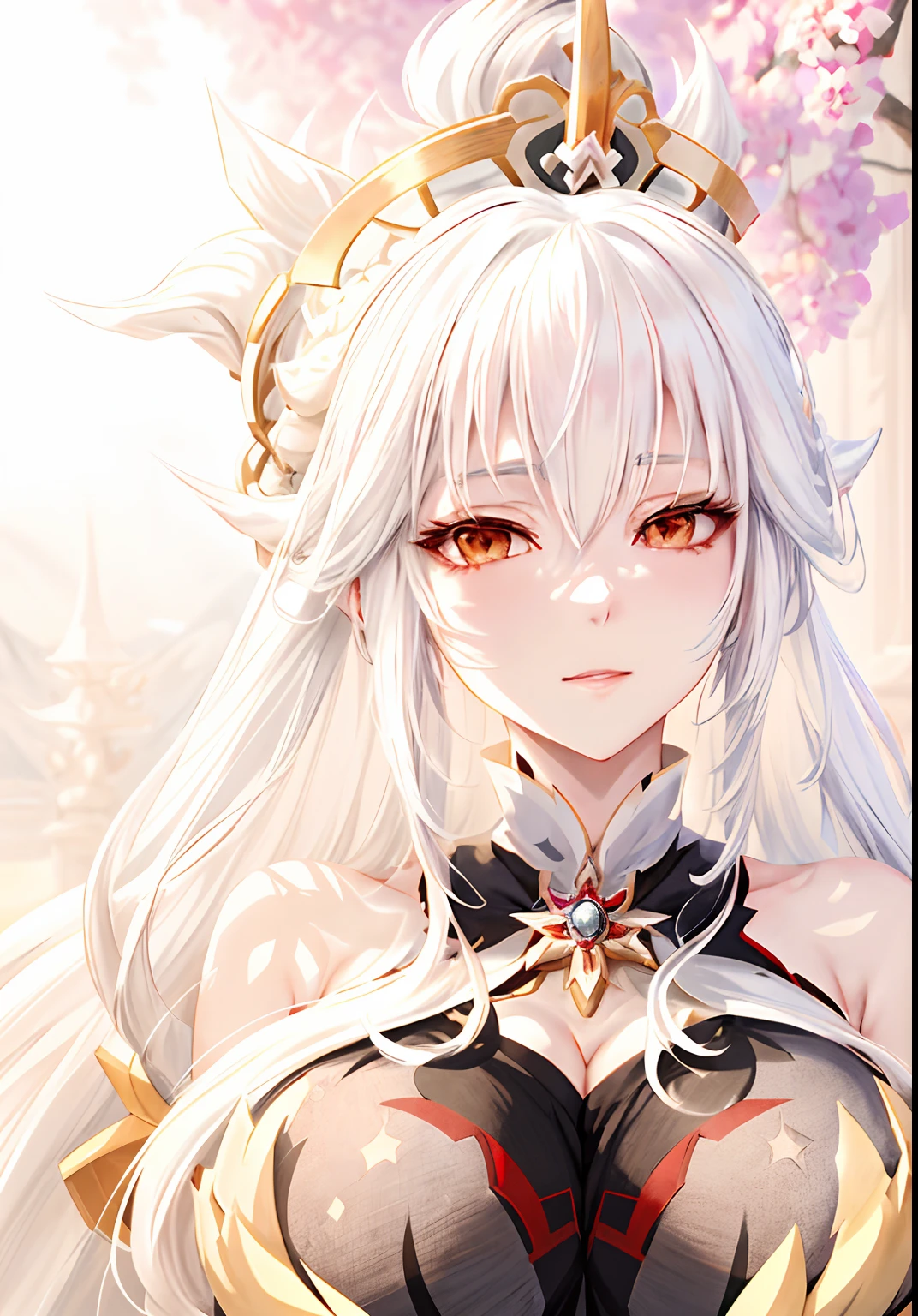 a close up of a woman with long white hair wearing a crown, white haired deity, ((a beautiful fantasy empress)), anime goddess, portrait knights of zodiac girl, white haired, white-haired, keqing from genshin impact, perfect white haired girl, a beautiful fantasy empress, white haired lady, beautiful anime portrait, beautiful anime woman, from girls frontline