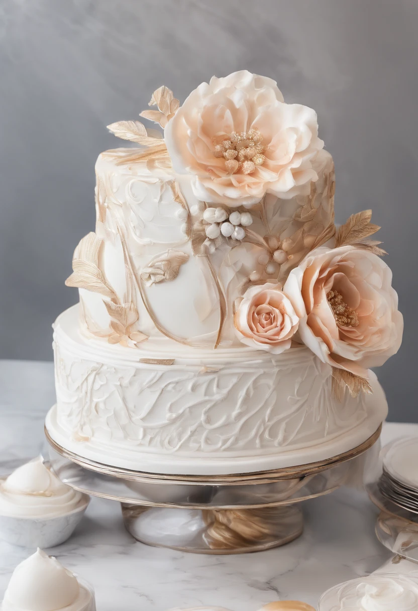 Gorgeous cake,Luxury,Cupcakes,white backgrounid,4k,ultraclear,Very appetizing,complete,Beautiful light,Texture,oil painted,Realiy,with details
