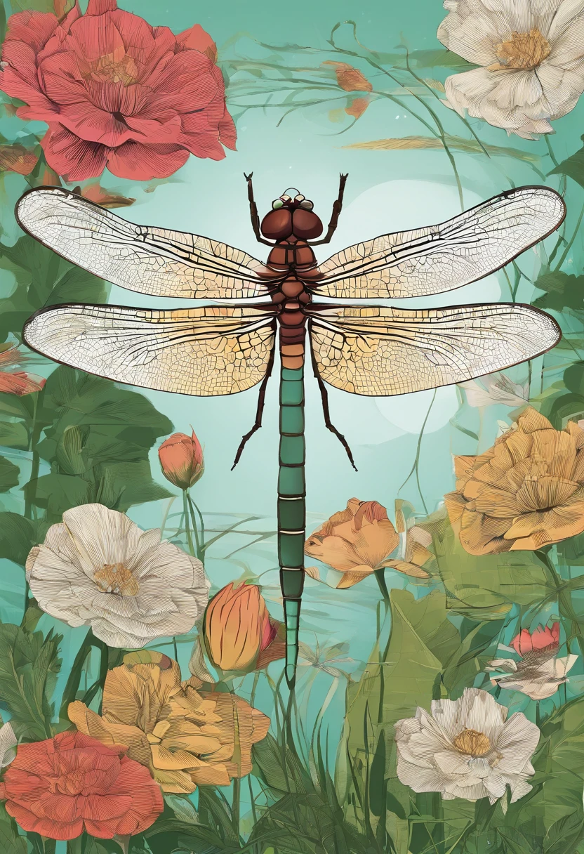 a dragonfly in a school garden