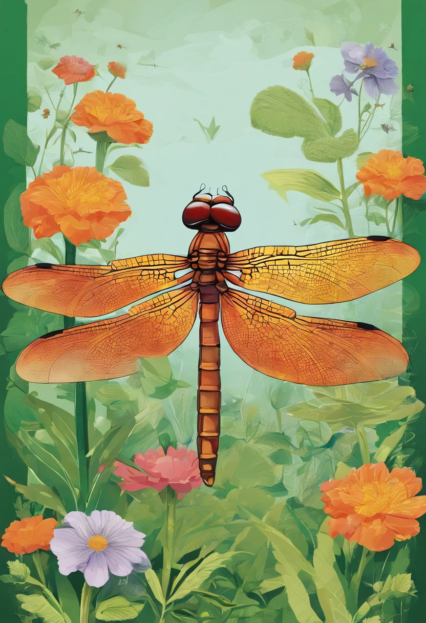 a dragonfly in a school garden