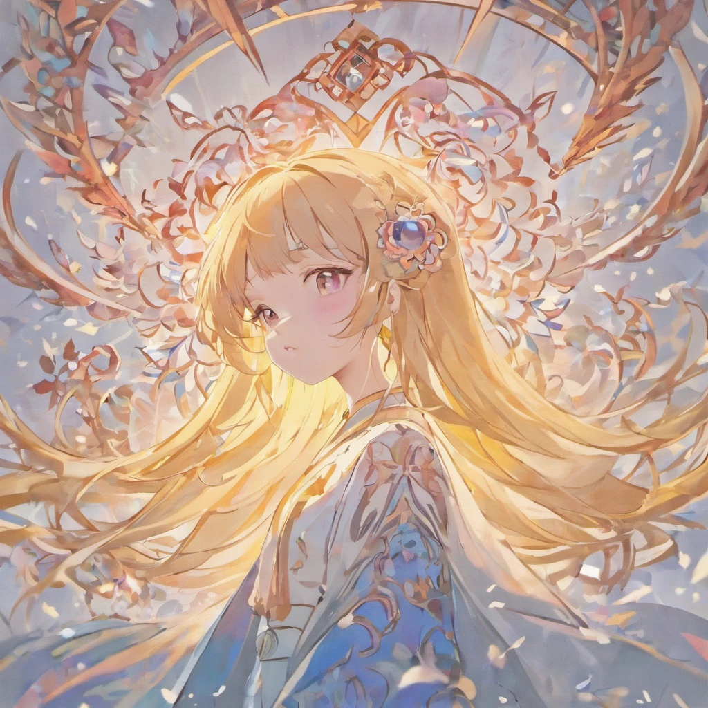 (White background:1.4),(Silhouette of a girl's head, Eyes closed, colorfull long hair, Oriental elements),(Chinese illustration:1.3,paper art:1.3, Quilted paper art:1.2),( reasonable design, Clear lines, High sharpness,Best quality, Very detailed, Masterpiece, movie light effect, 4K ),Ocean blue eyes,The eyeballs are snowflakes,(largeeyes:1.5)