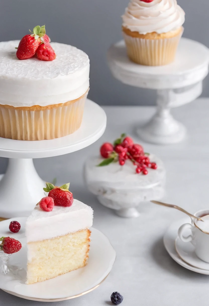 Gorgeous cake,Luxury,Cupcakes,white backgrounid,4k,ultraclear,Very appetizing,complete,Beautiful light,Texture,oil painted,Realiy,with details