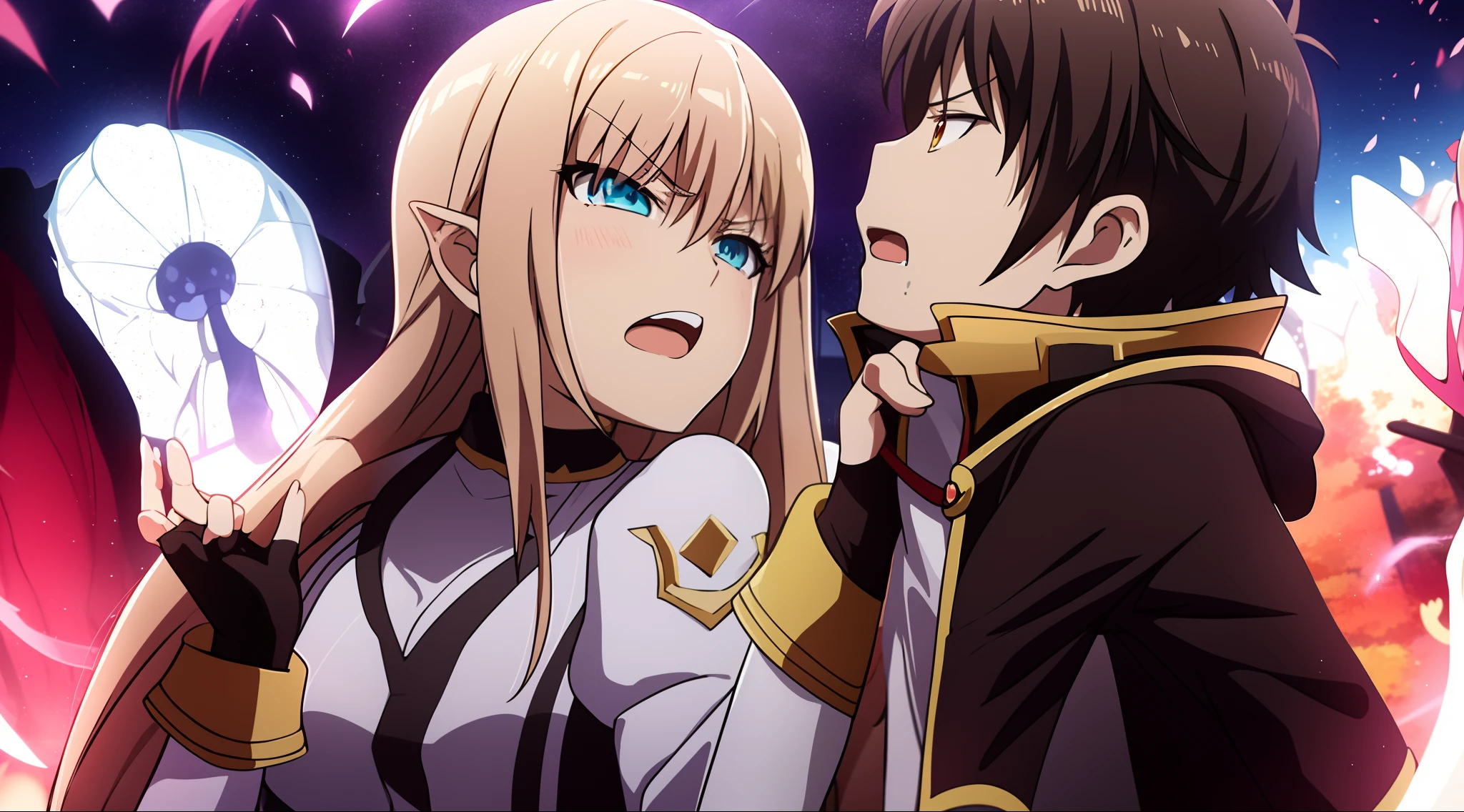 imagem de anime de um casal de pessoas ao lado uma da outra, Olivia, code geass, triste!, estilo anime como destino/noite de estadia, Artoria Pendragon, they are fighting very angry, estrela, Feliz!!!, heaven!, anime em estilo fantasia, inspirado por Li Chevalier, digital advanced anime art ", Arte Zerochan, Okita Sougo