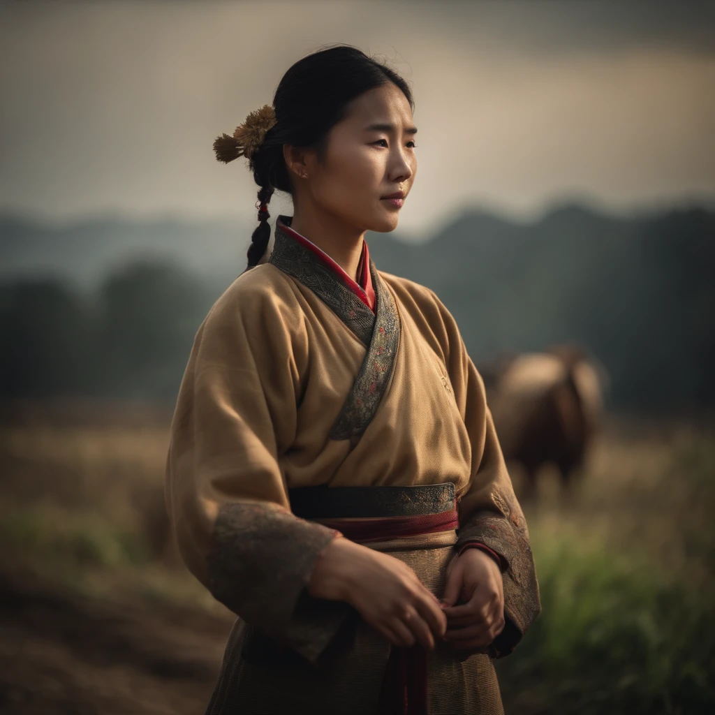 20-year-old woman, farmer, china, Traditional folk costumes