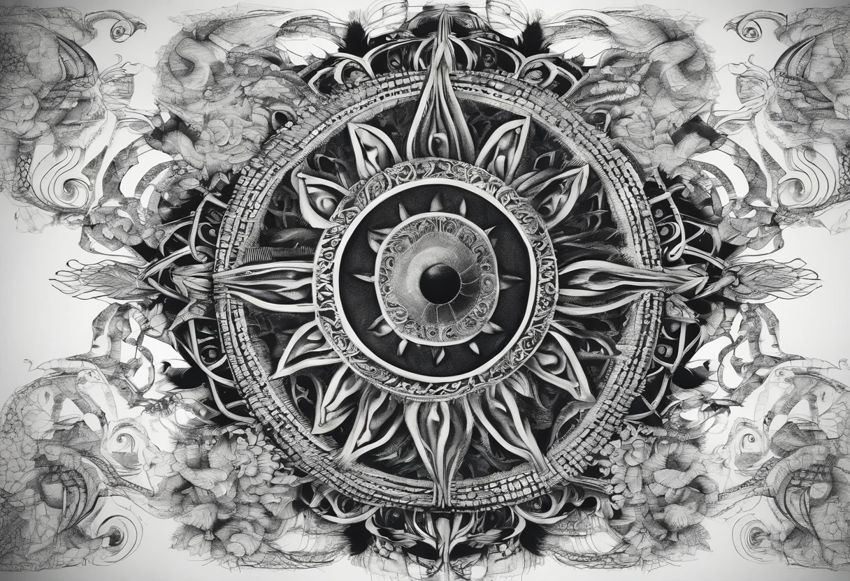 On the black throne is a black sun