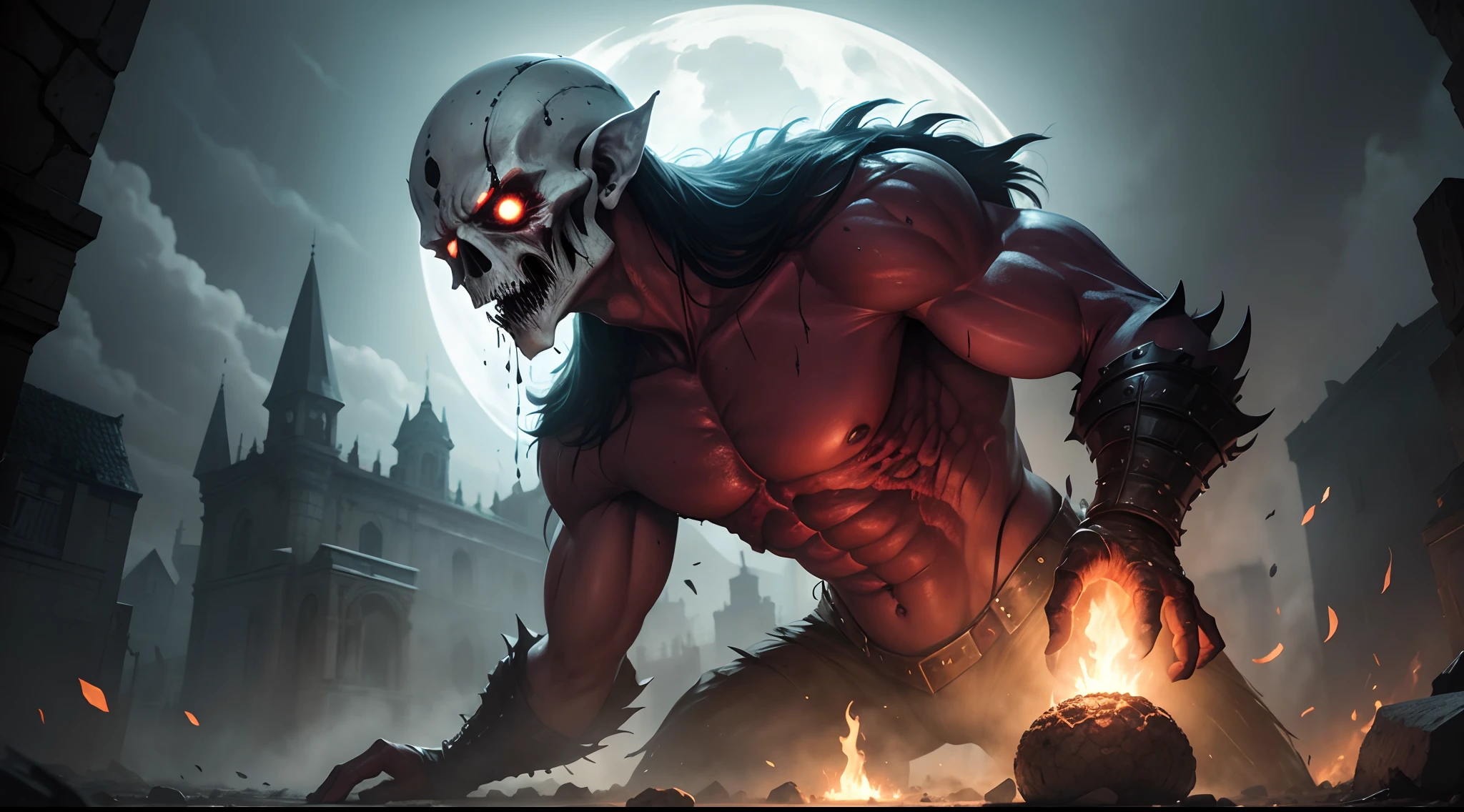 magem hiper-detalhada de motivos de horror e terror.