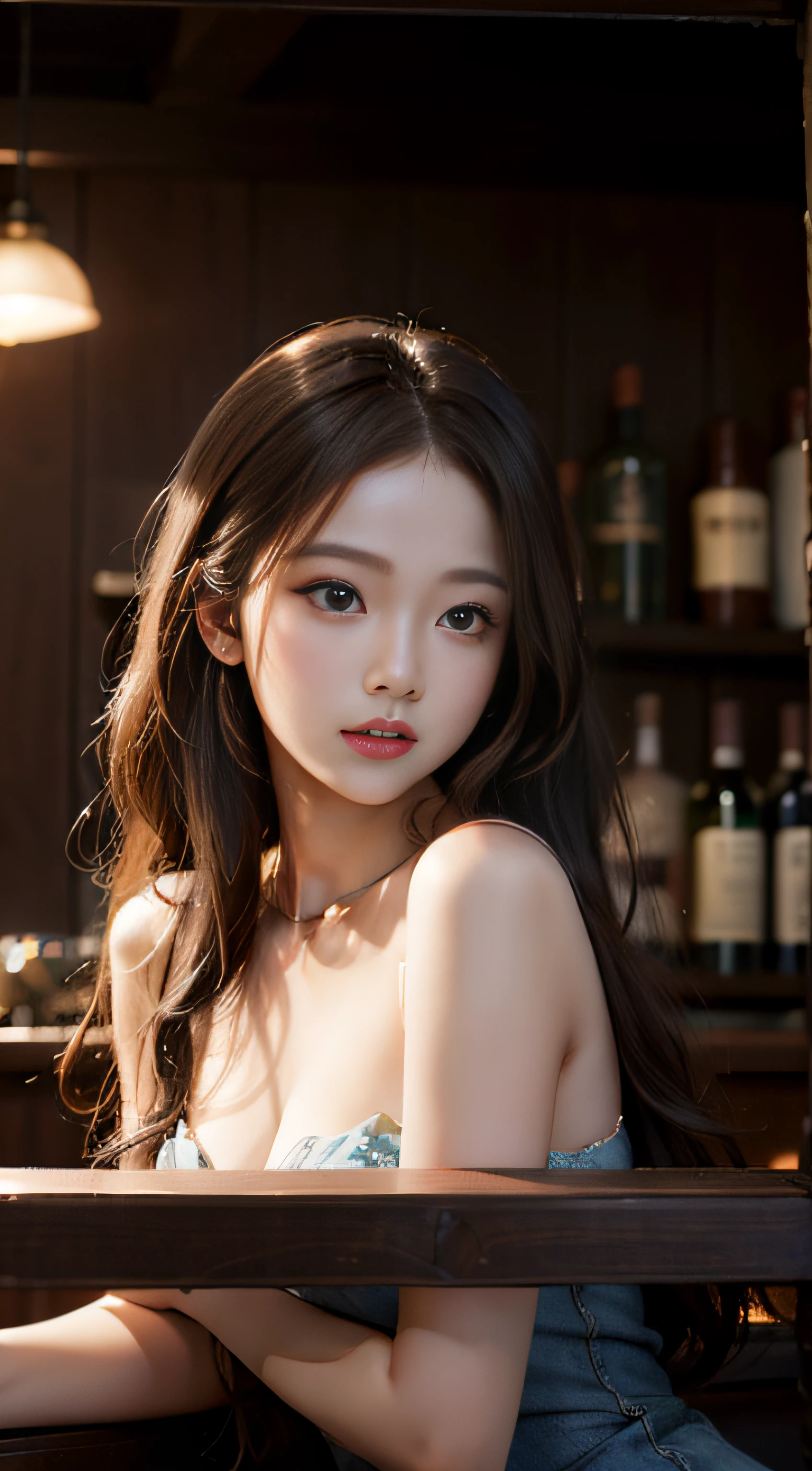 ((Highest quality)), ((masterpiece)), (detailed), ((in the cafe )),((Hires.fix)),長い髪と白いトップを持つアラフェアジア人woman, 美しい韓国人woman, 美しい若い韓国人woman, Young and adorable Korean face, ゴージャスな若い韓国人woman, Korean Girls, Girl cute beautiful face, 韓国のwomanアイドルの肖像, Young and pretty Asian face, Cute natural anime face,Asian pretty face,((flat chest)),((pointy breasts:1.5)), ((Highest quality)),((nipple)),(detailed), Perfect Face,((One girl)), (scrawny:weight1.0〜2.0)iris, Elevation, space, (Natural Light), Dramatic lighting, Chiaroscuro, Emotional depth,woman,((nude)),((show off nipple)),((small breasts)), ((flat chest)),naked,slender, a short bob,delicate,Small breasts,((Small breasts)),the body is slender,Beauty,Beauty,4K quality,Young face,Big eyes,Brown eyes,Perfect Face, 16years old,breasts are very small,Model Body Type,Cute Face,Pink nipples,Symmetrical eyes,Glowing eyes,Natural smile,((Always show your boobs)) ,(embarrassed,blush:1.3),
,(steam:0.8),(wet:0.8),(sweat:0.8),(trembling:1.3)
,(parted lips:1.3),(harf open eyes:1.4),(feeling weak:1.5), ((flat chest)), ((Gaunt)),beautiful,((a long hair)), ((half body)),topless modelshoot style,((intricate choker necklace)),(lips),(intricate earrings),((nipple)),((woman posing for a photo))