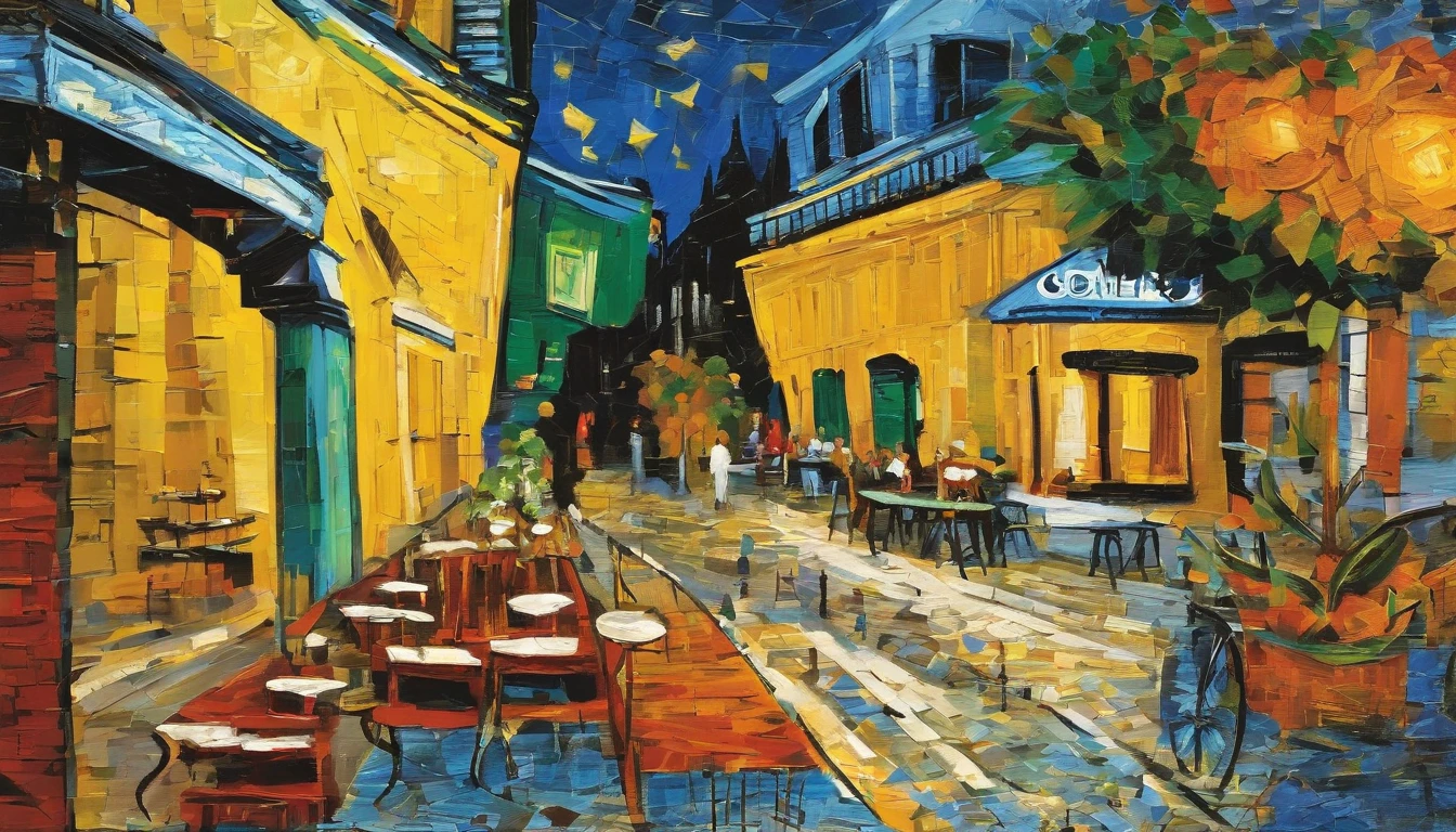 von gogh,Cafe terrace at night