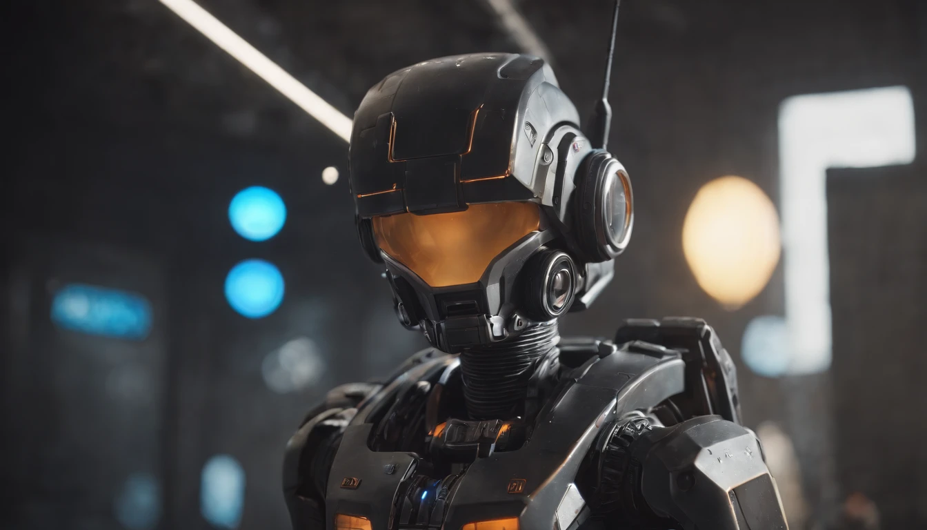 Chappie style babysitter ,a baby, ??? Robot,(masterpiece,extreme detailed,top quality) , Ruin ,very cute robot, (Movie lighting),(light and shadow effect),(unreal-engine),(Tyndall),(cinema4d),(Super futuristic fantasy style),(8k wallpaper),(tmasterpiece),(Photography Award),