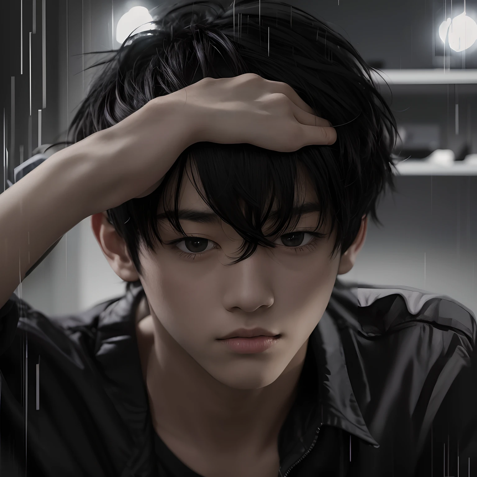 1boy, black hair, black eyes