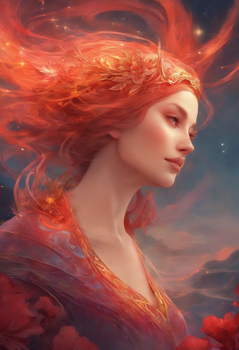 1girl, (Arte Oficial, Beautiful and Aesthetic:1.2), extremamente detalhado, (Arte Fractal), colorido, mais alto detalhado, pale skin, a pele lisa e cremosa, , optical camouflage, prata,Circuit-like pattern,Asas fortes e brilhantes,ametista,cobra,vento,red skies,Backlighting,Cinematic light,cinemactic,Particle,reflection,night sky,luar,planeta ametista,Estrela cadente,elegante,Montanha Ametista,ametista lua quebrada, nave espacial,flor grande,chuva de ametista