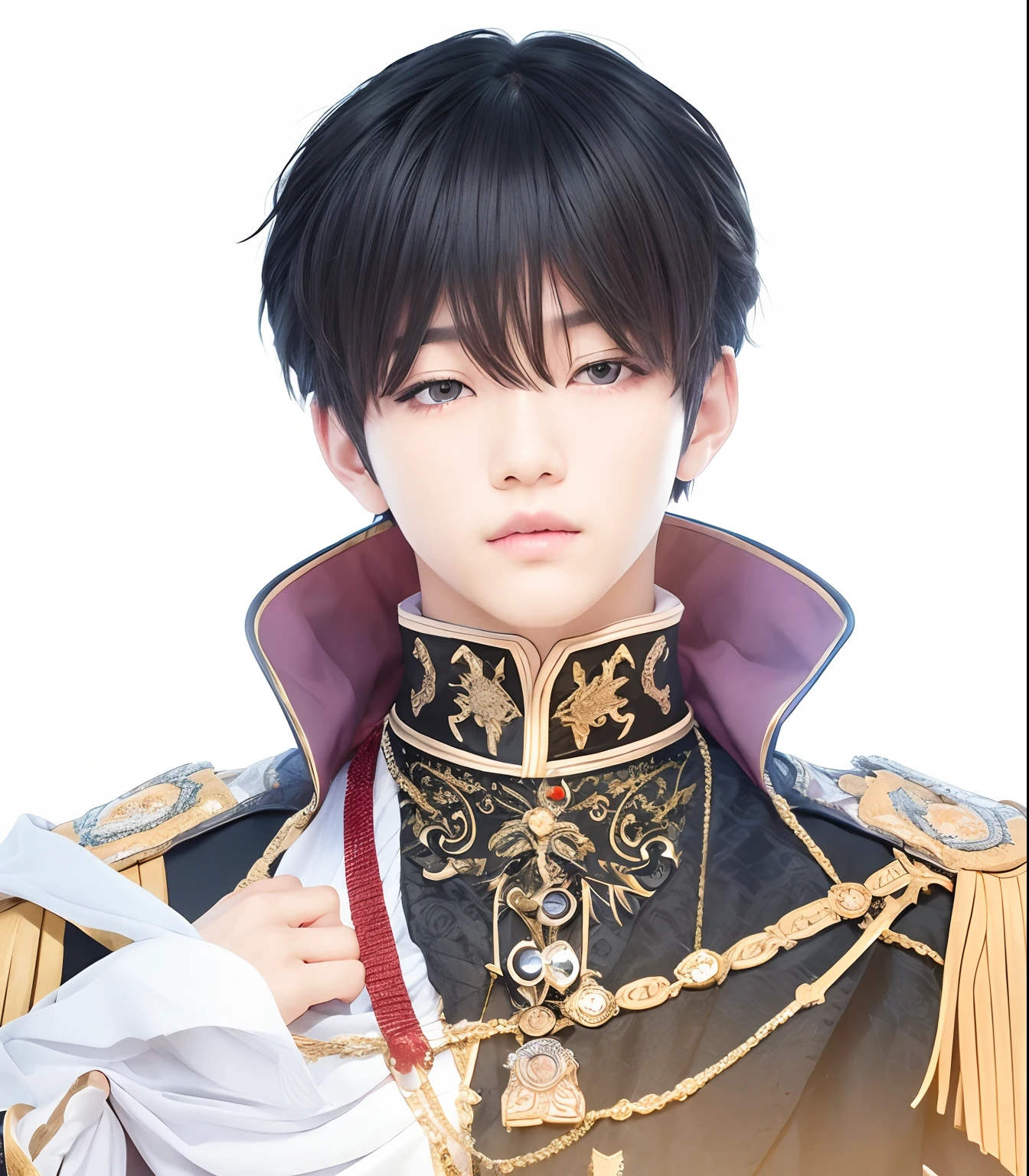 Crown prince, 1boy, red eyes, black hair