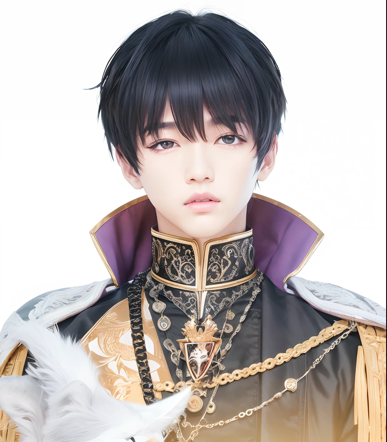 Crown prince, 1boy, red eyes, black hair