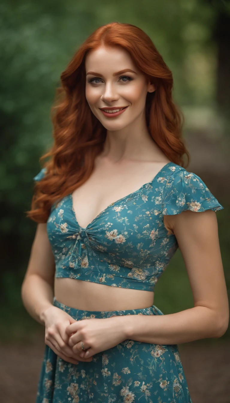 professional, (8k-photo:1.1) By (JeremyLipking:0.3), (Dietman Anna:0.3), (arian mark:0.3), (Sharp focus:1.3), High detail, Wearing (summer dress:1.3), Beautiful detailed face, browneyes, Long redhead hair, (Attractive young woman:1.2), (Seductive:1.2), (Blushing:1.1), Hourglass body type, great circle, Wide buttock, redhead goddess, tight costume, tight attire, seductive grin smile, Pretty face, Perfect red haired girl, satisfied pose, cute seductive smile, beautiful redhead girl, Good young girl, Beautiful angle, Attractive pose, Cute girl, Sexy pose, gorgeous redhead, Full body picture, full bodyesbian.