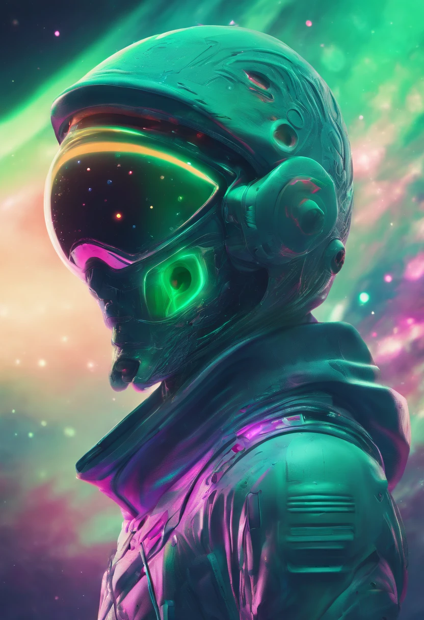 a close up of a green alien with a hoodie on, space alien, in style of beeple, 3 d render beeple, style hybrid mix of beeple, beeple and jeremiah ketner, beeple style, inspired by Mike "Beeple" Winkelmann, portrait of a humanoid alien, beeple!!